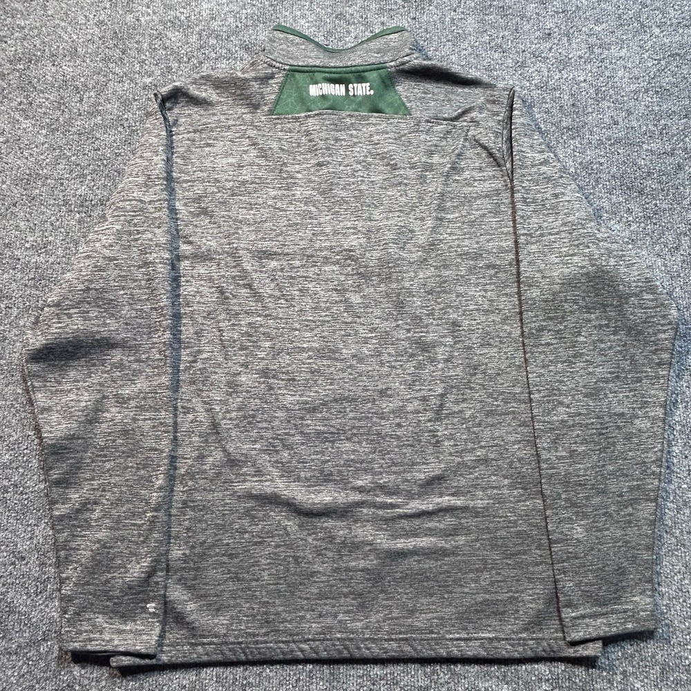Michigan State University MSU Spartans Quarter Zip Gray Light Jacket Mens Small - Picture 4 of 10